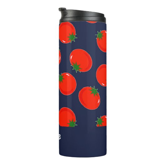 Blaue Tomaten Thermosbecher (Nach rechts gedreht)