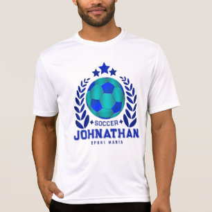 Blaue Ton Fußball-Emblem Geschenke für Männer T-Shirt