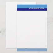 Blaue Töne Briefpapier (Vorne/Hinten)