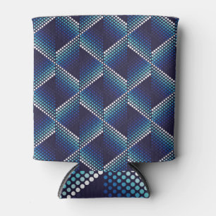 Blaue Töne Geometrisches Muster Dosenkühler