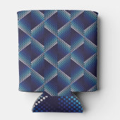 Blaue Töne Geometrisches Muster Dosenkühler (Rückseite)