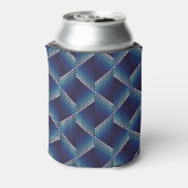Blaue Töne Geometrisches Muster Dosenkühler (Kanne Rückseite)
