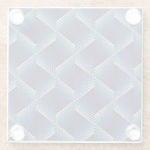 Blaue Töne Geometrisches Muster Glasuntersetzer (Rückseite)