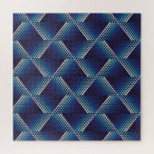 Blaue Töne Geometrisches Muster Puzzle (Horizontal)