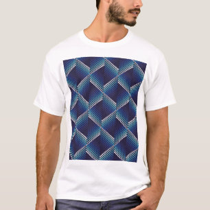 Blaue Töne Geometrisches Muster T-Shirt