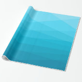 Blaue Töne Polygonal Geschenkpapier (Ungerollt)