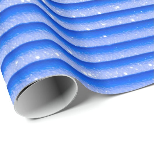 Blaue Töne Streifen Geschenkpapier (Rolleneckpunkt)
