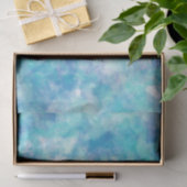 Blaue Tone Wasserfarbe Marmorboden Seidenpapier (Geschenk)