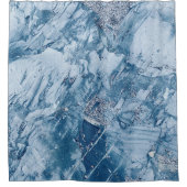 Blaue Tones-Marmor Duschvorhang (Vorderseite)