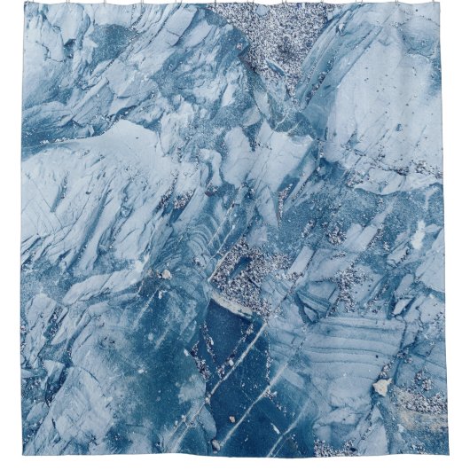 Blaue Tones-Marmor Duschvorhang (Vorderseite)