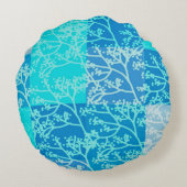 Blaue Tonfolien Rundes Kissen (Rückseite)