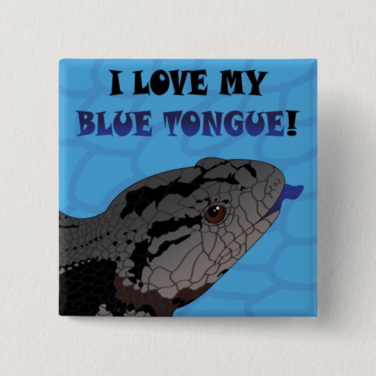 BLAUE TONGUE LIEBE BUTTON (Vorderseite)