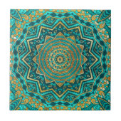 Blaue Topaz-Mandala Fliese (Vorderseite)
