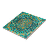 Blaue Topaz-Mandala Fliese (Seite)