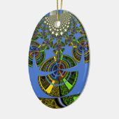 Blaue Tradition Keramik Ornament (Links)