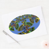 Blaue Tradition Ovaler Aufkleber (Umschlag)