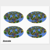 Blaue Tradition Ovaler Aufkleber (Blatt)