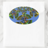 Blaue Tradition Ovaler Aufkleber (Tasche)