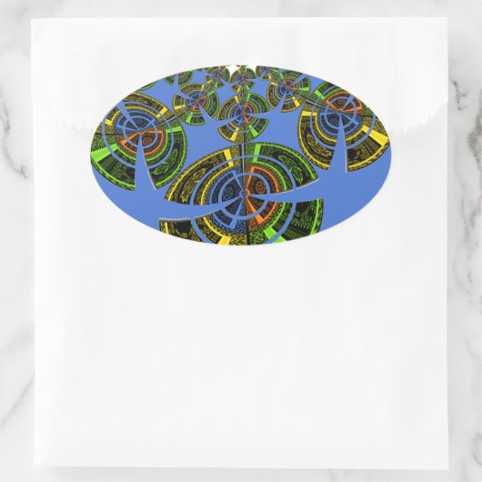 Blaue Tradition Ovaler Aufkleber (Tasche)