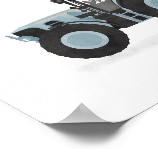Blaue Traktor-Kinder-Zimmerdekor Poster (Ecke)