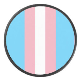 blaue Transflagge auf Hockeypuck Eishockey Puck