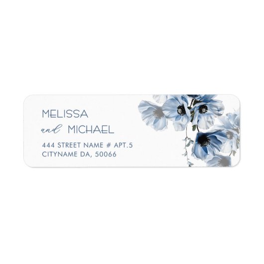 Blaue transparente Kunstblumen (Vorne)