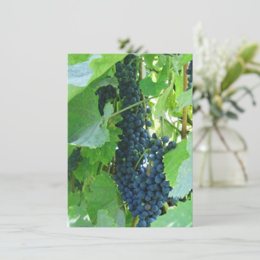 Blaue Trauben Einladung (Stehend Vorderseite)