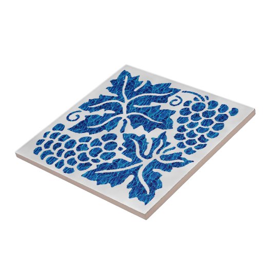 Blaue Trauben Fliese (Seite)
