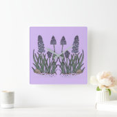 Blaue Traubenhyazinthe Quadratische Wanduhr (Zuhause)