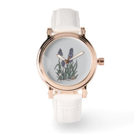 Blaue Traubenhyazinthen-Uhr Armbanduhr