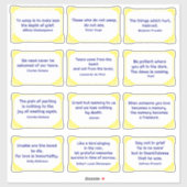 Blaue Traubenquotienten in gelben Rosenrahmen Aufkleber (Blatt)