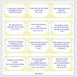 Blaue Traubenquotienten in gelben Rosenrahmen Aufkleber