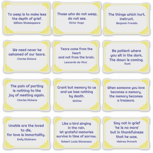 Blaue Traubenquotienten in gelben Rosenrahmen Aufkleber (Vorderseite)