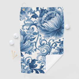 Blaue Träume | Florale Wassermalerei Chinoiserie Golfhandtuch