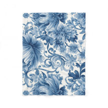 Blaue Träume | Florale Wassermalerei Chinoiserie W