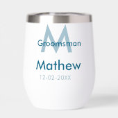 Blaue Trauzeuge mit Namensbuchstaben männlich pro (Rückseite)