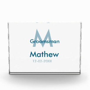 Blaue Trauzeuge mit Namensbuchstaben männlich pro Fotoblock