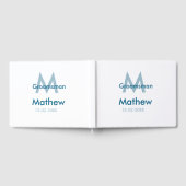 Blaue Trauzeuge mit Namensbuchstaben männlich pro Gästebuch (Voll)