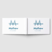 Blaue Trauzeuge mit Namensbuchstaben männlich pro Gästebuch (Voll)