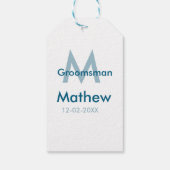 Blaue Trauzeuge mit Namensbuchstaben männlich pro Geschenkanhänger (Rückseite)