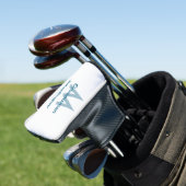 Blaue Trauzeuge mit Namensbuchstaben männlich pro Golf Headcover (In Situ)