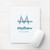 Blaue Trauzeuge mit Namensbuchstaben männlich pro Mousepad (Mit Mouse)