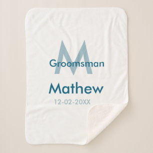 Blaue Trauzeuge mit Namensbuchstaben männlich pro Sherpadecke