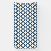 Blaue Trellis, Gitter, Quatrefolie Banner (Vertikal)
