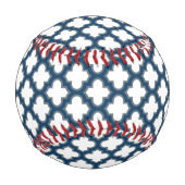 Blaue Trellis, Gitter, Quatrefolie Baseball (Rückseite)