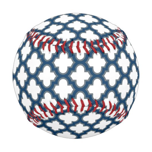Blaue Trellis, Gitter, Quatrefolie Baseball (Rückseite)