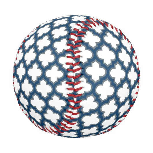 Blaue Trellis, Gitter, Quatrefolie Baseball (Schrägansicht)