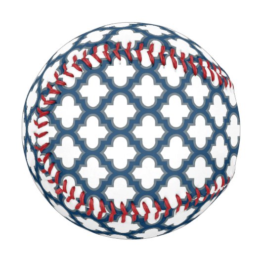 Blaue Trellis, Gitter, Quatrefolie Baseball (Vorderseite Links)
