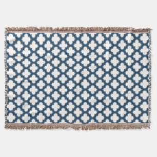 Blaue Trellis, Gitter, Quatrefolie Decke