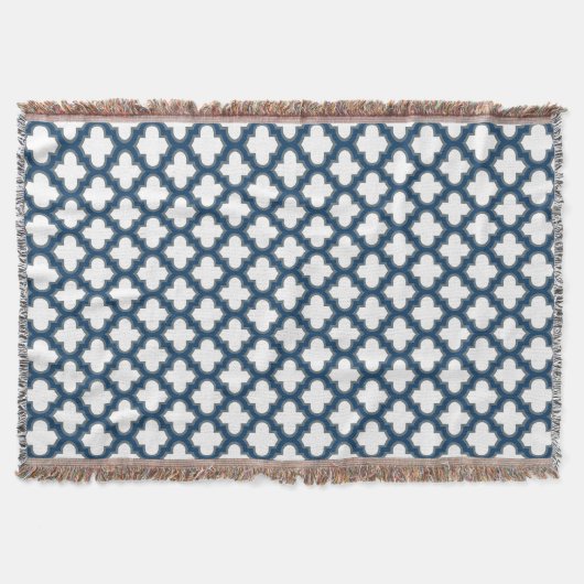 Blaue Trellis, Gitter, Quatrefolie Decke (Vorderseite)